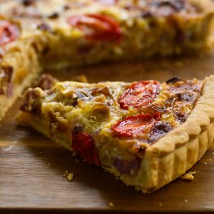 Cured Meat, Cheese and Cherry Tomatoes Savory Tart by Alexandros Papandreou